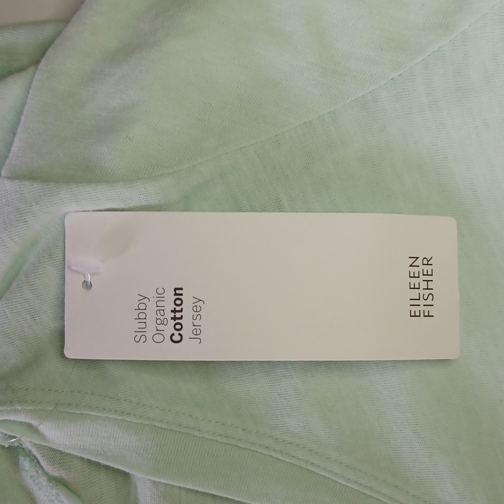 New Eileen Fisher v neck xs short sleeve mint color soft organic cotton soft - Picture 3 of 5